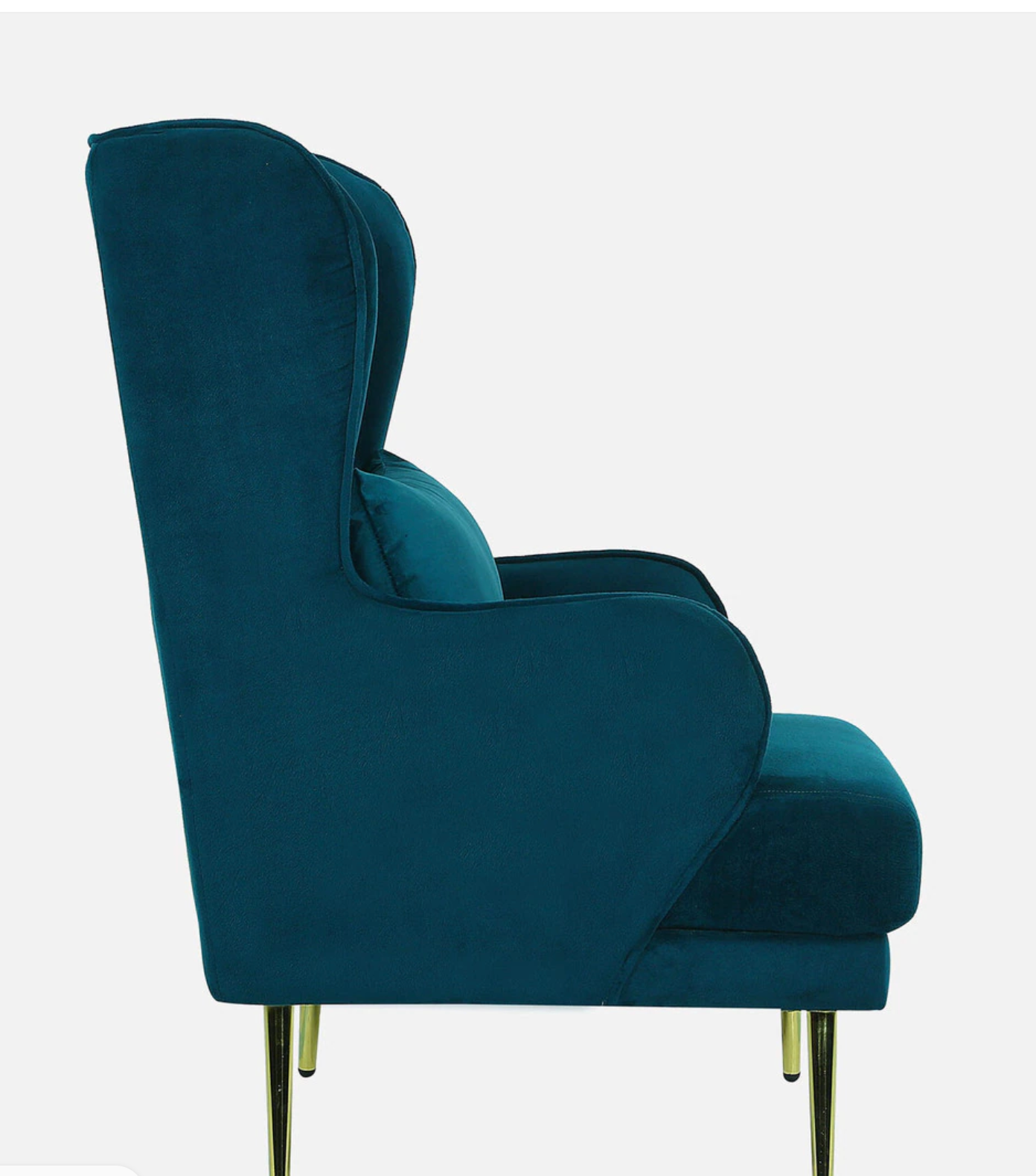 Regent Velvet Wing Chair in Teal Blue Colour