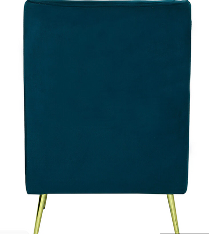Regent Velvet Wing Chair in Teal Blue Colour